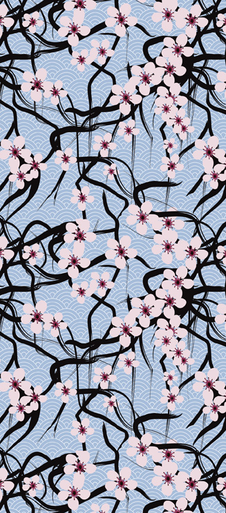 cherry blossom over water